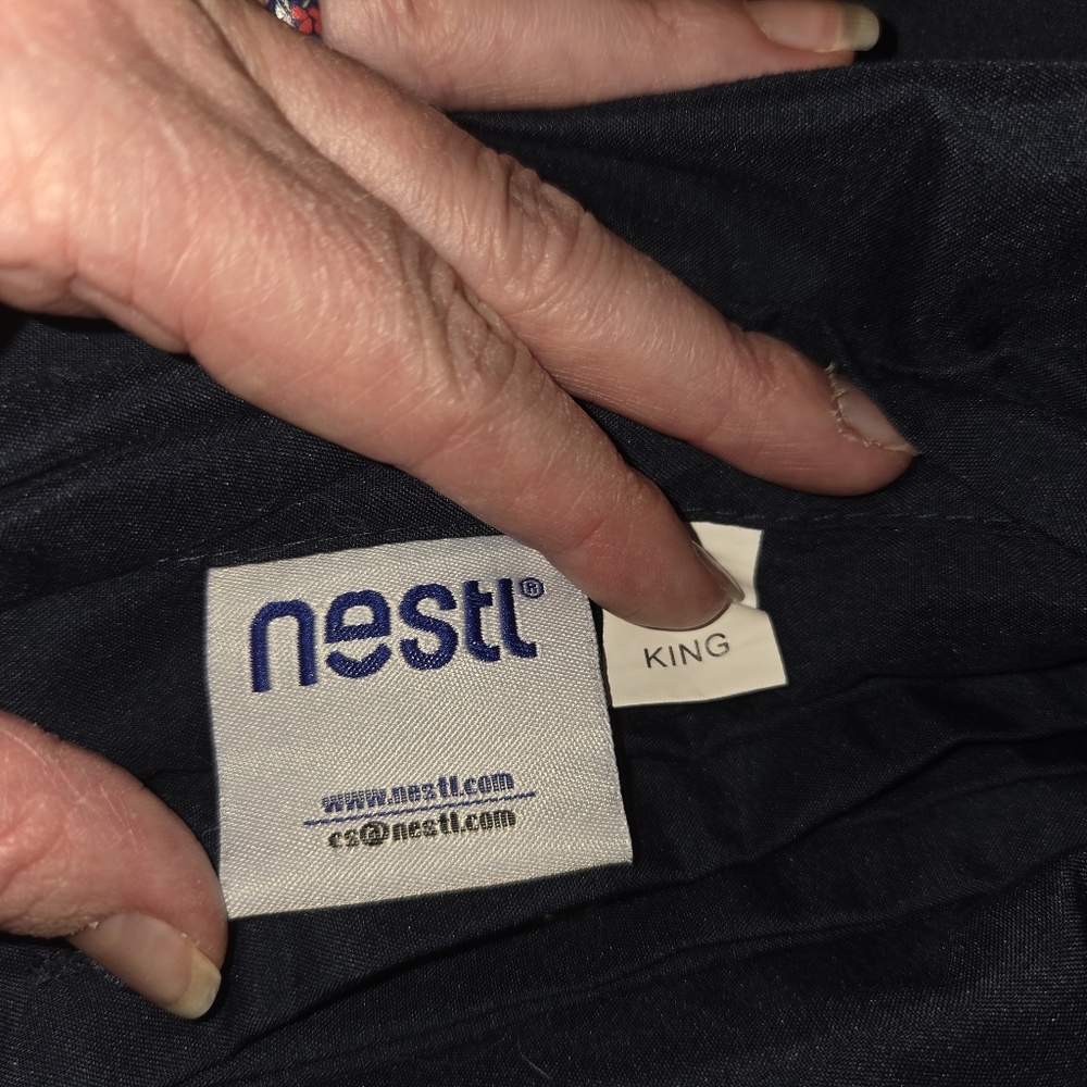 NESTL Navy Blue Duvet Cover Set - Picture 4 of 5